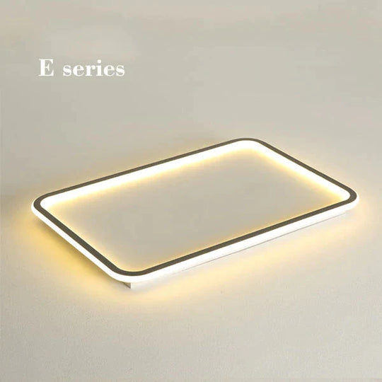 New Modern Black White Ultra - Thin Led Ceiling Light Rectangular Round Bedroom Lamp Living Room E