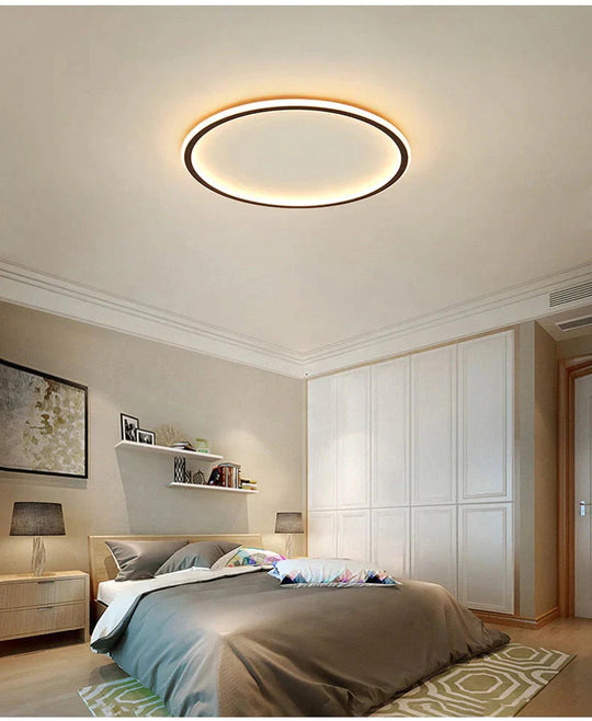 New Modern Black White Ultra - Thin Led Ceiling Light Rectangular Round Bedroom Lamp Living Room