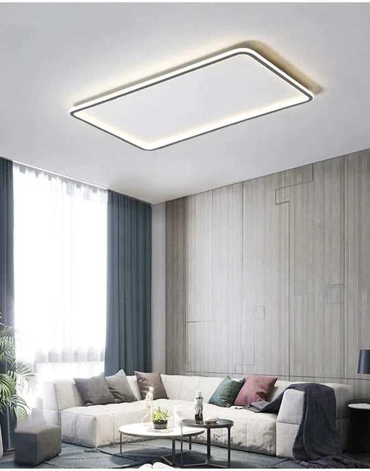New Modern Black White Ultra - Thin Led Ceiling Light Rectangular Round Bedroom Lamp Living Room