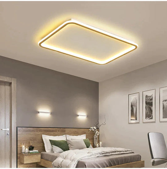 New Modern Black White Ultra - Thin Led Ceiling Light Rectangular Round Bedroom Lamp Living Room