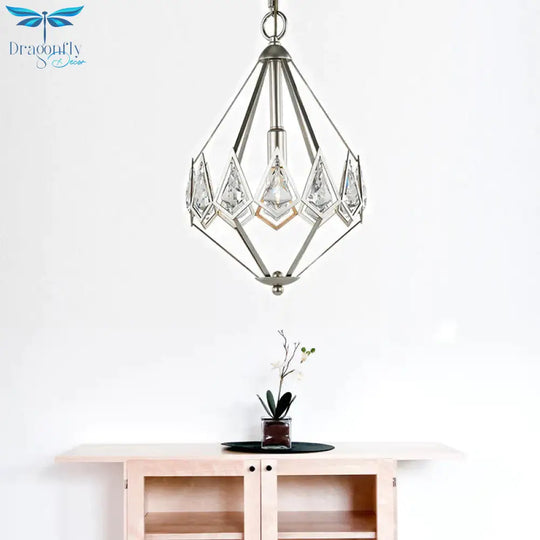 Nickel Tapered Chandelier Nordic Metal 1/3 Bulbs Pendant Light Fixture For Living Room