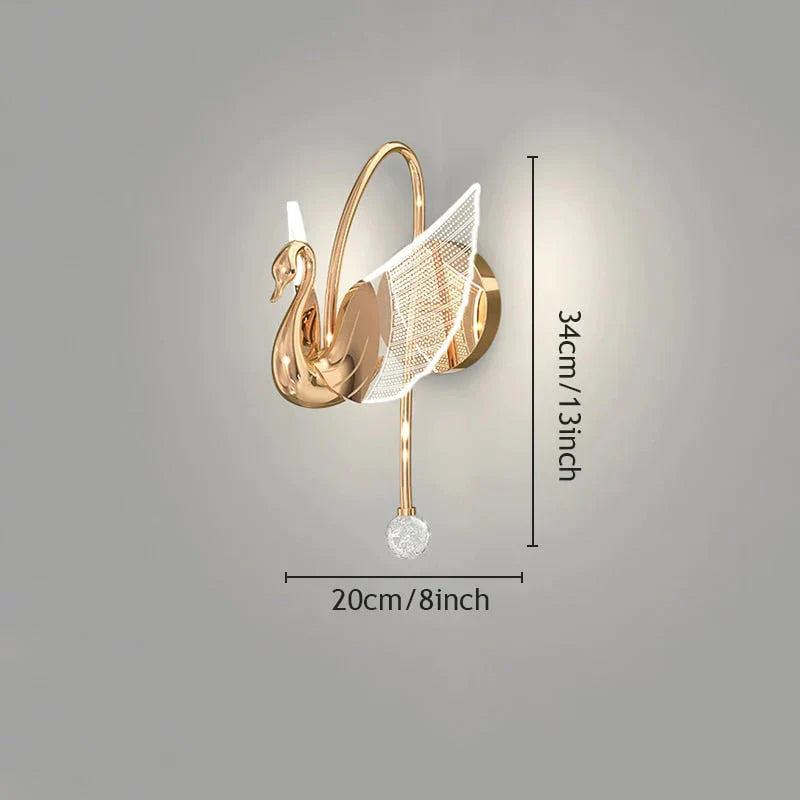 Nordic Art Deco Led Swan Wall Lamp For Bedroom Bedside Wall Living Room Hallway Indoor Lighting