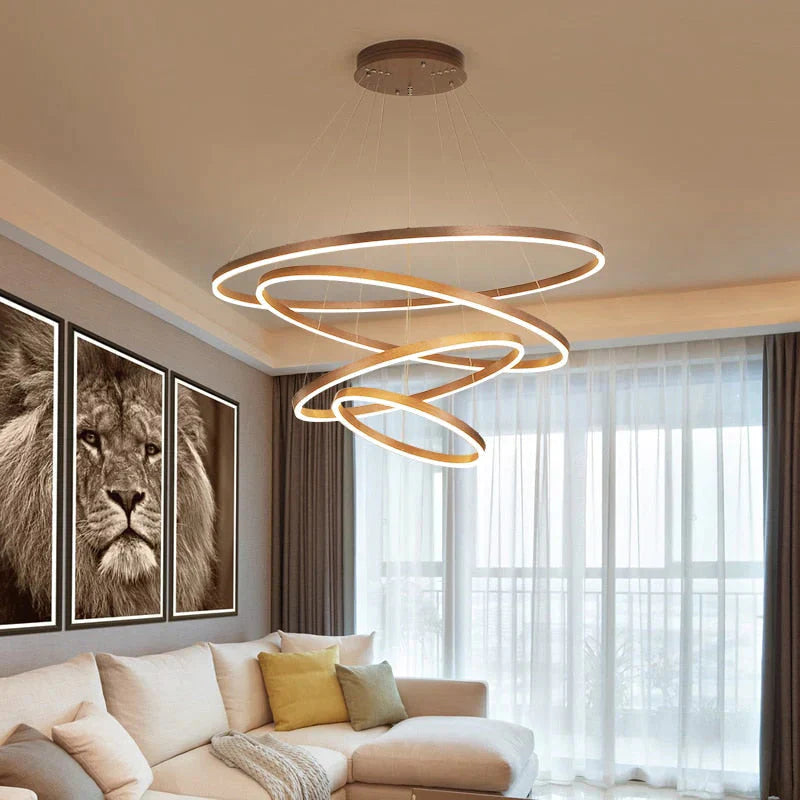 Nordic Art Deco Luxury Led Circular Pendant Lights Hanging Lamps For Living Room Dining Table