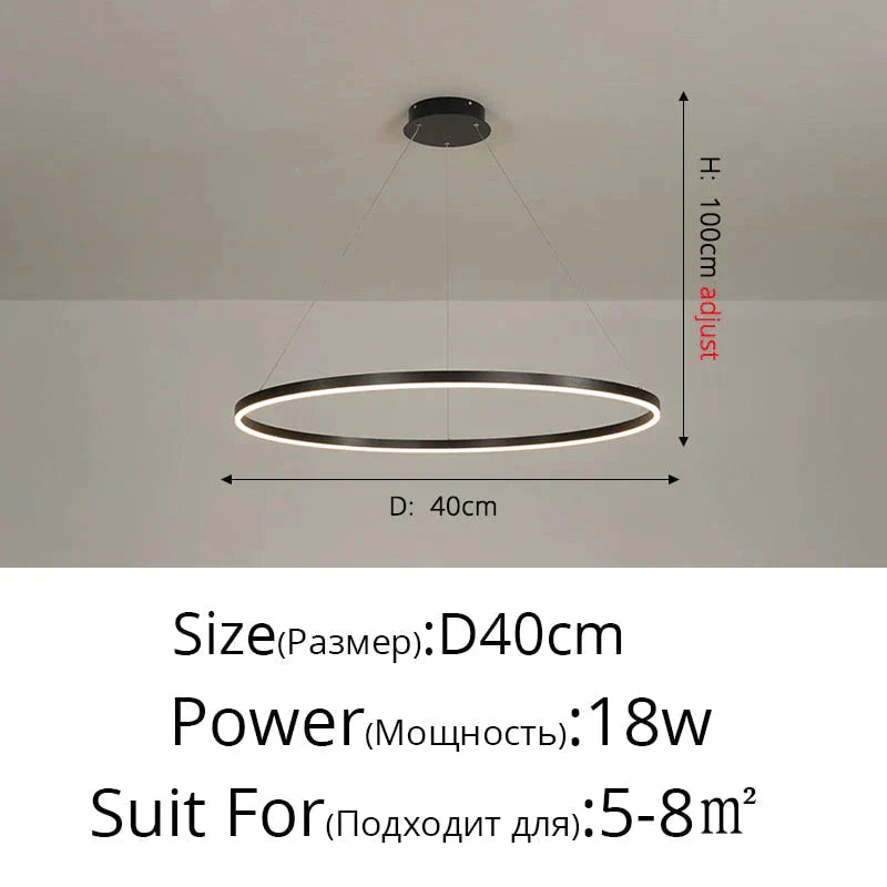 Nordic Art Deco Luxury Led Circular Pendant Lights Hanging Lamps For Living Room Dining Table