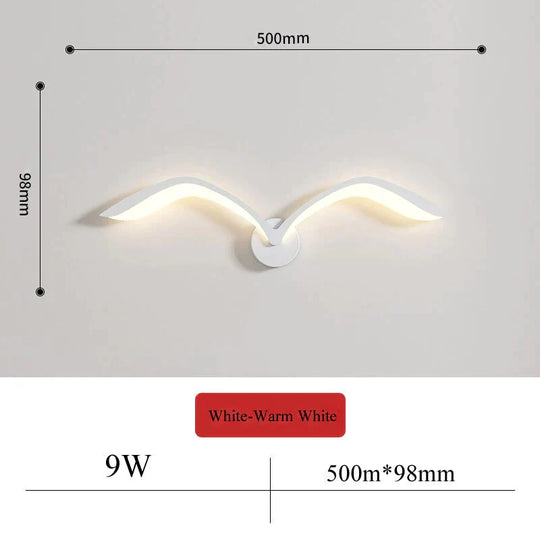 Nordic Avian Style Indoor Wall Lamp White / Warm Light