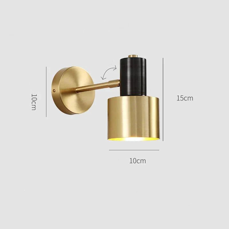 Nordic Copper Bedroom Wall Lamp Creative Modern Minimalist Stair Corridor Porch Living Room Dining