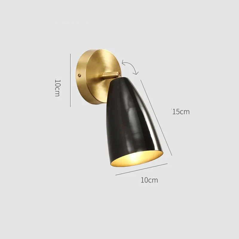 Nordic Copper Bedroom Wall Lamp Creative Modern Minimalist Stair Corridor Porch Living Room Dining