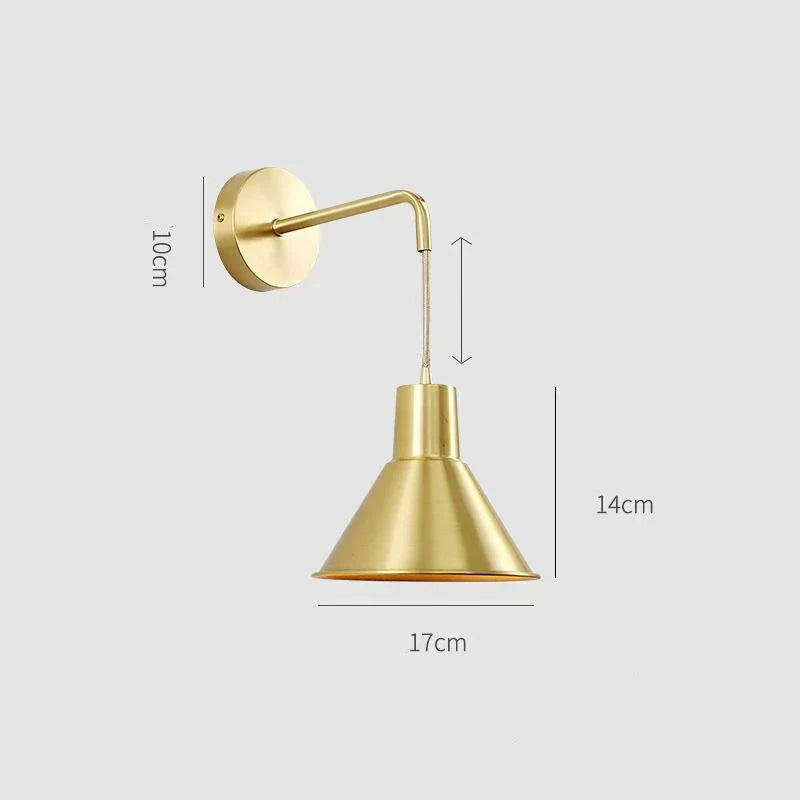 Nordic Copper Bedroom Wall Lamp Creative Modern Minimalist Stair Corridor Porch Living Room Dining