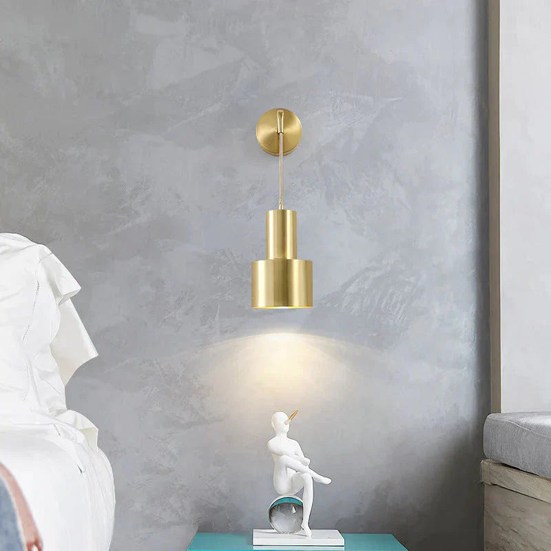 Nordic Copper Bedroom Wall Lamp Creative Modern Minimalist Stair Corridor Porch Living Room Dining