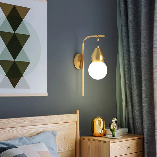 Nordic Corridor Bedside Lamp Copper Wall Tricolor Light / Copper - 12W Lamps