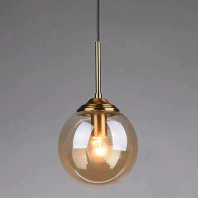 Nordic Creative Minimalist Bar Study Bedroom Bedside Magic Bean Lamp Glass Chandelier Amber / No