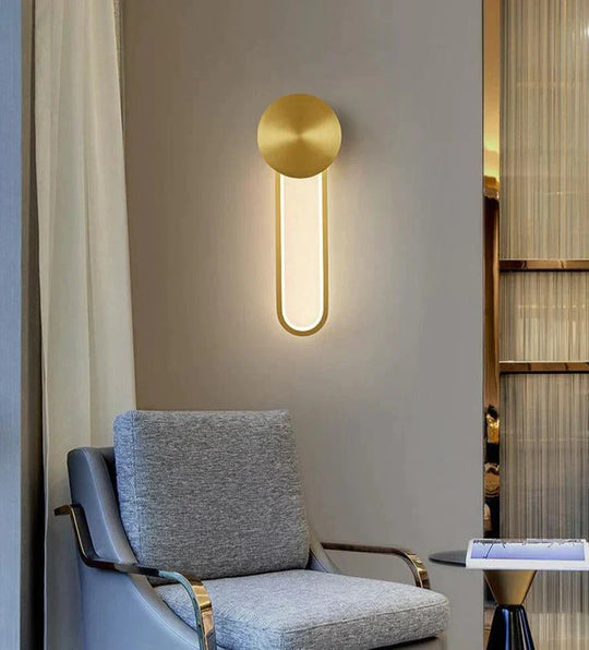 Nordic Gold Pure Copper Bedroom Wall Lamp Lamps