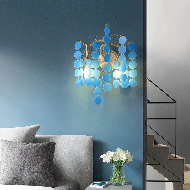 Nordic Handmade Glass Petal Wall Lamp Japanese Creative Household Warm Living Room Bedroom Bedside