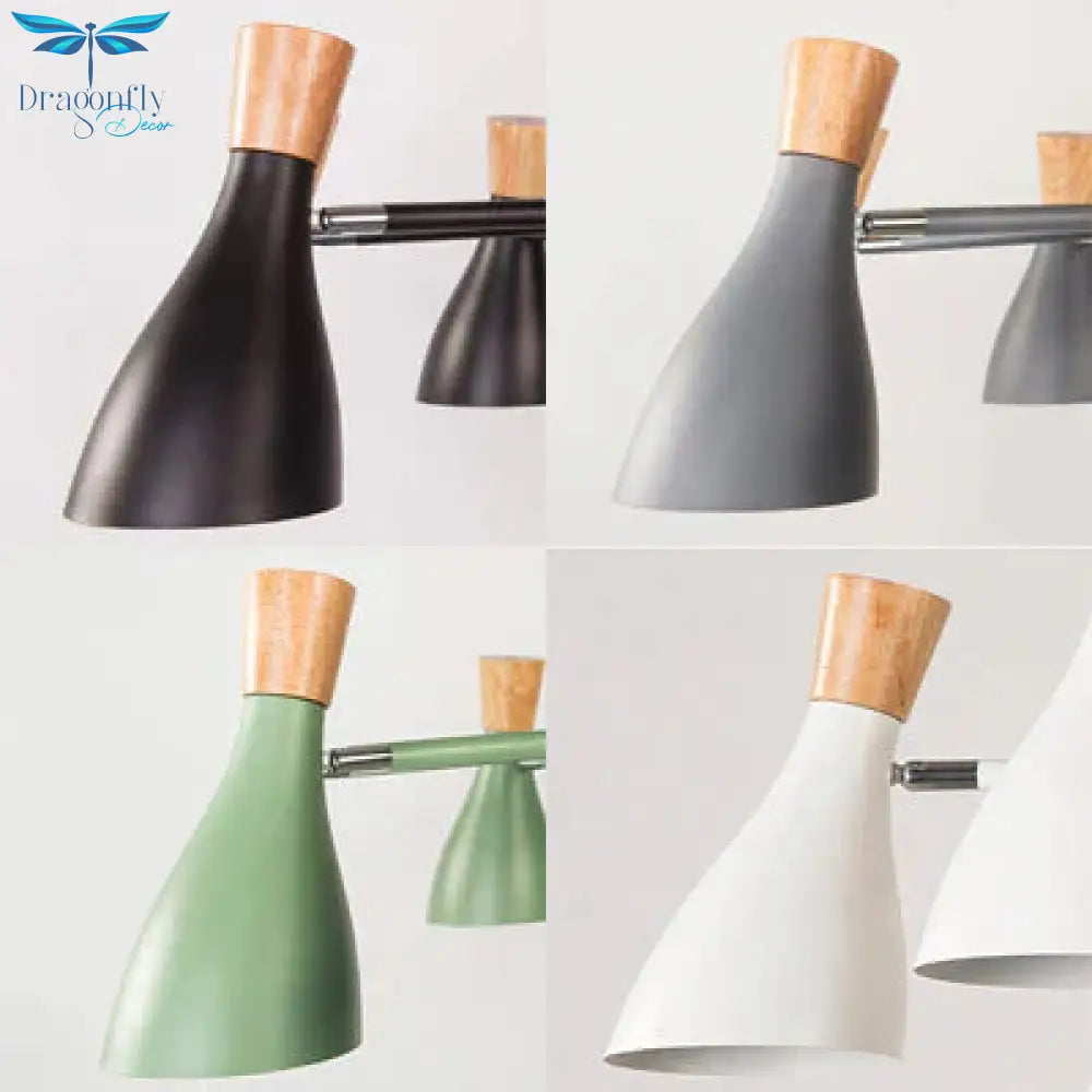 Nordic Horn Shape Pendant Light Fixture 3 Lights Metal Hanging Lamp For Living Room