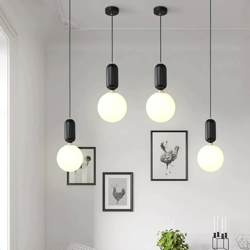 Nordic Led Pendant Lights Frosted Glass Industrial Handin Lamp Modern Bedroom Hanglamp Living Room