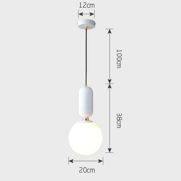 Nordic Led Pendant Lights Frosted Glass Industrial Handin Lamp Modern Bedroom Hanglamp Living Room