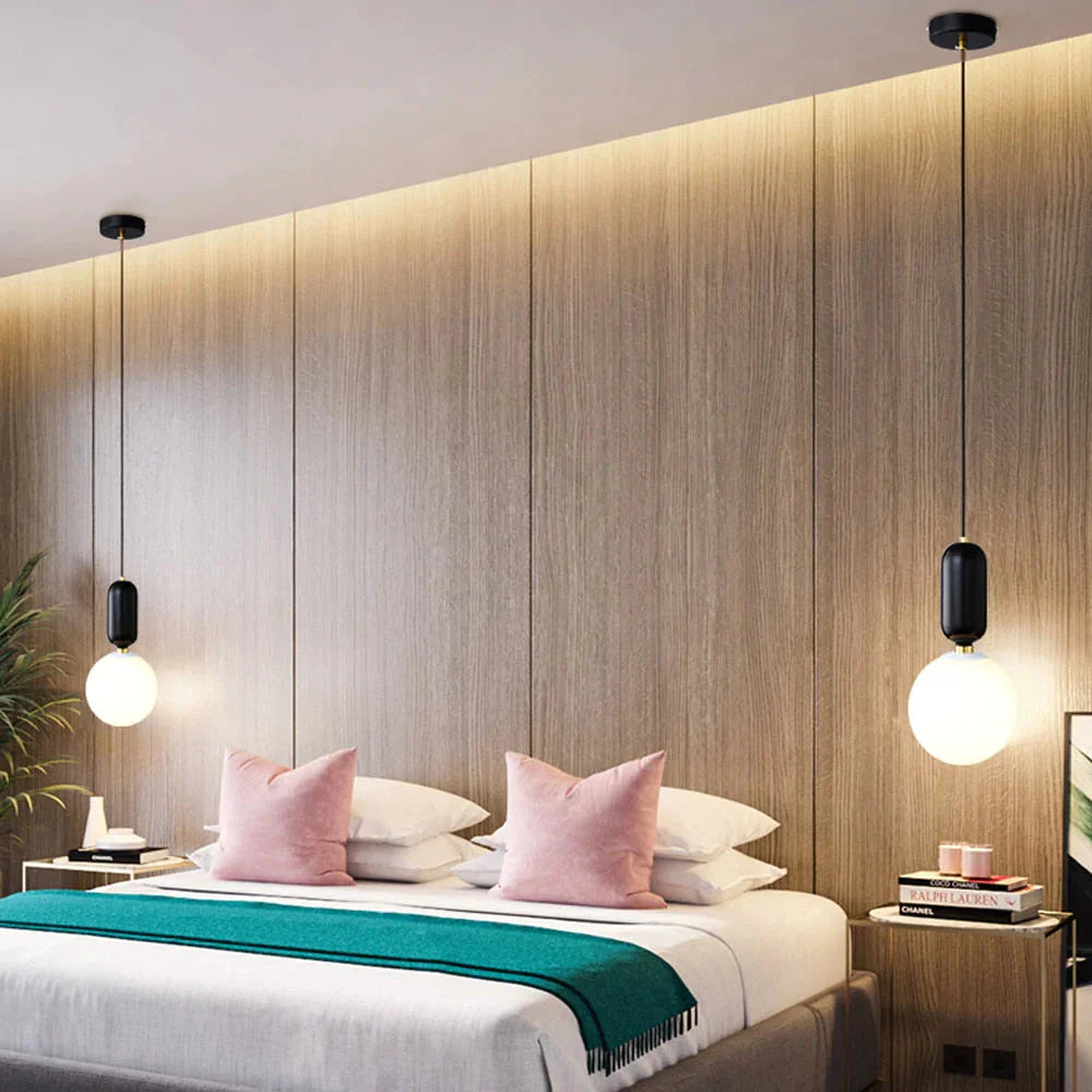 Nordic Led Pendant Lights Frosted Glass Industrial Handin Lamp Modern Bedroom Hanglamp Living Room