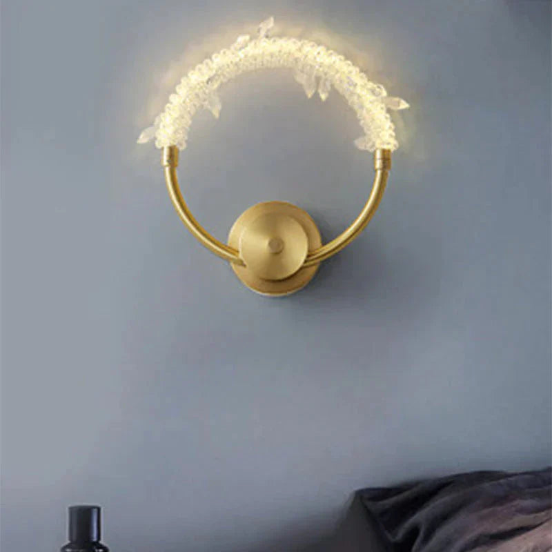 Nordic Luxury Wall Lamp Crystal Copper Lamps
