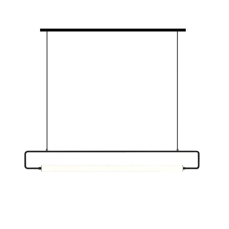Nordic Minimalist Bar Hanging Rectangular Frame Pendant Light Pendant
