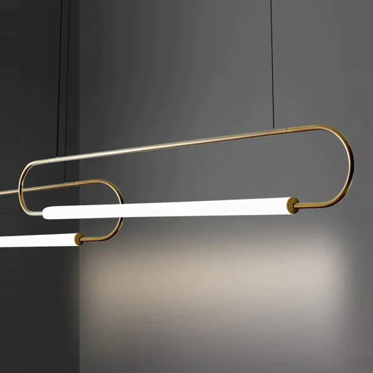 Nordic Minimalist Bar Hanging Rectangular Frame Pendant Light Pendant