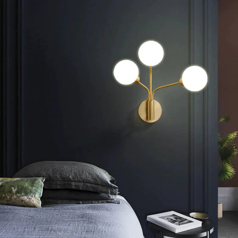 Nordic Minimalist Bedroom Bedside Light Corridor Aisle Full Copper Wall Lamp Lamps