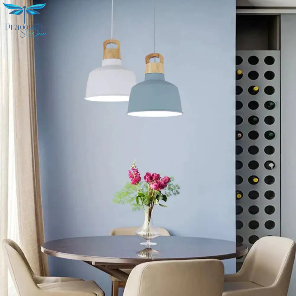 Nordic Modern Ceiling Lamp Wood Aluminum Pendant Lights Living Room Dining Table Kitchen Aisle