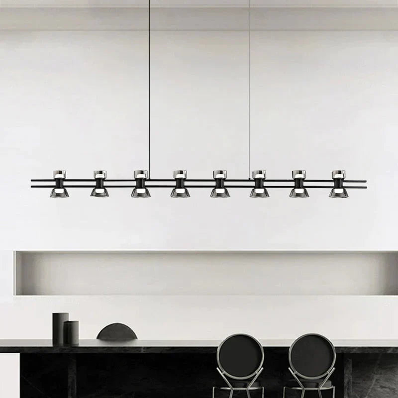 Nordic Modern Minimalist Light Luxury Bar Led Strip Lamp Kitchen Island Table Light Fixture Pendant