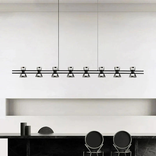 Nordic Modern Minimalist Light Luxury Bar Led Strip Lamp Kitchen Island Table Light Fixture Pendant
