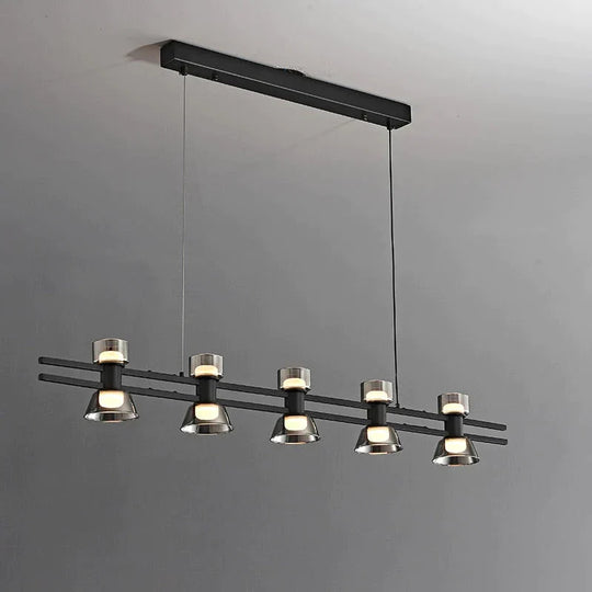 Nordic Modern Minimalist Light Luxury Bar Led Strip Lamp Kitchen Island Table Light Fixture Pendant