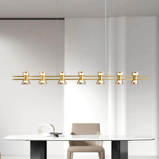 Nordic Modern Minimalist Light Luxury Bar Led Strip Lamp Kitchen Island Table Light Fixture Pendant