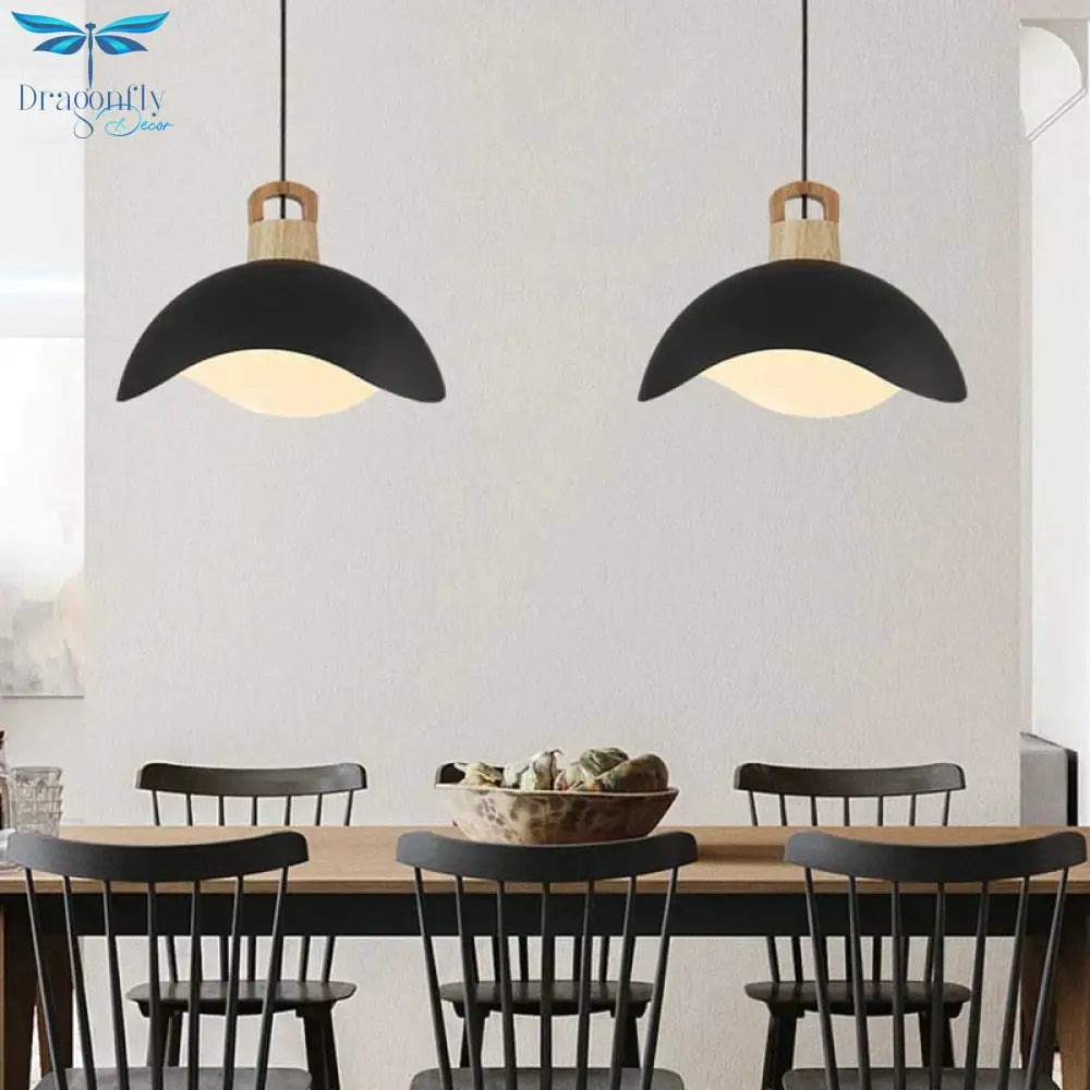 Nordic Modern Wood Aluminum E27 Pendant Lights Dining Room Bedroom Bedside Kitchen Living Billiard