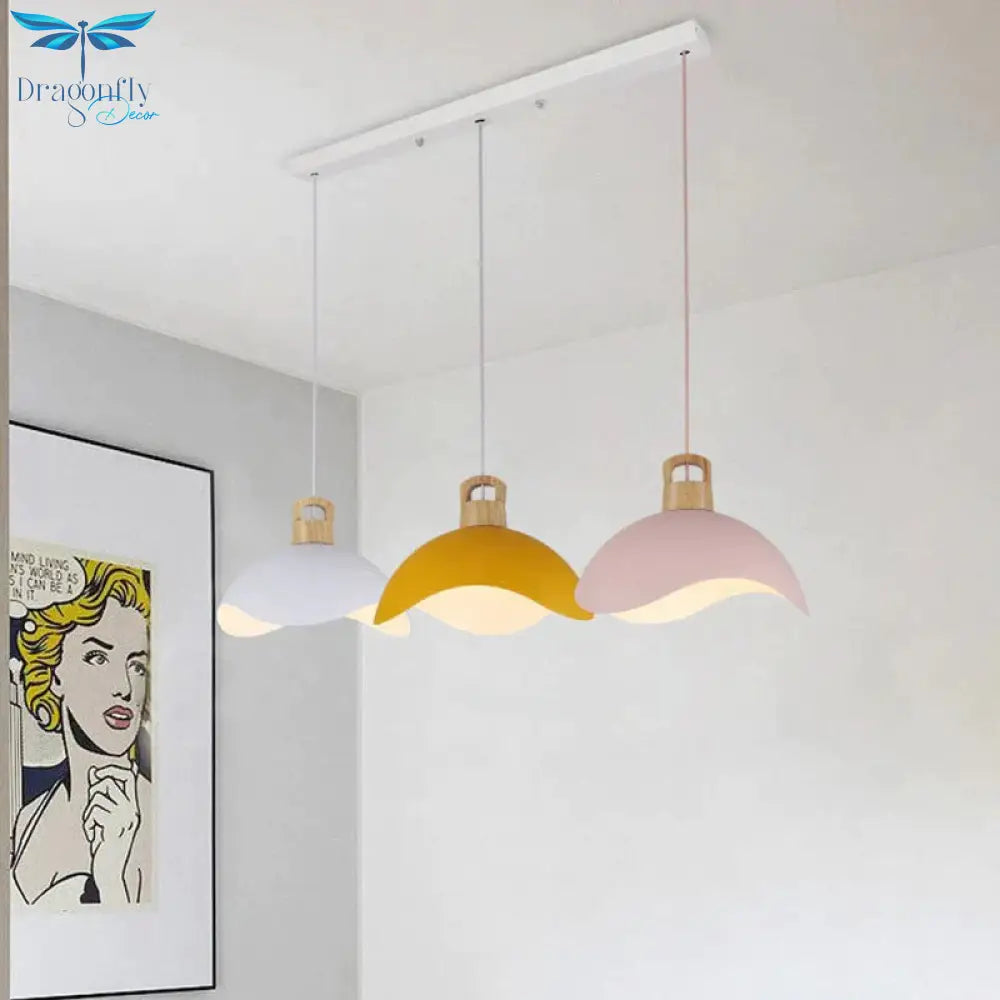 Nordic Modern Wood Aluminum E27 Pendant Lights Dining Room Bedroom Bedside Kitchen Living Billiard