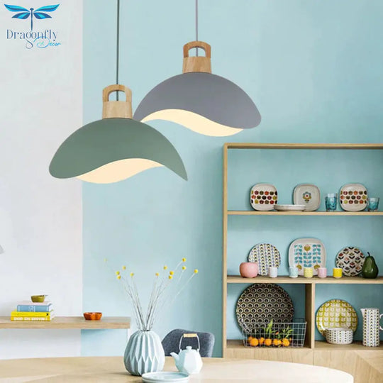 Nordic Modern Wood Aluminum E27 Pendant Lights Dining Room Bedroom Bedside Kitchen Living Billiard