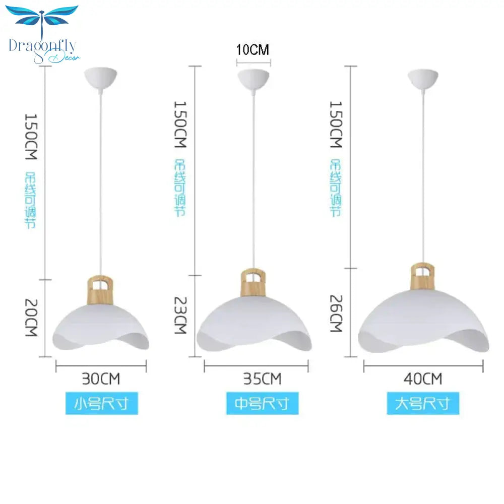 Nordic Modern Wood Aluminum E27 Pendant Lights Dining Room Bedroom Bedside Kitchen Living Billiard