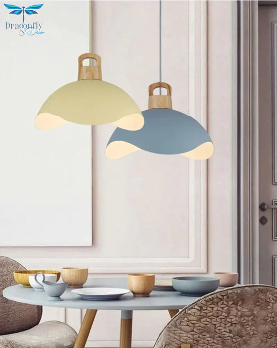Nordic Modern Wood Aluminum E27 Pendant Lights Dining Room Bedroom Bedside Kitchen Living Billiard