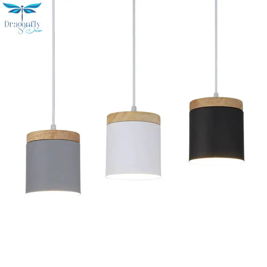 Nordic Modern Wood Aluminum E27 Pendant Lights Living Room Dining Bedside Table Decorative Lighting