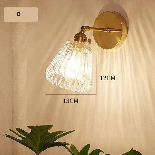 Nordic Retro Livingroom Bedroom Bedside Full Copper Wall Lamp B / No Light Bulb Copper Wall Lamps