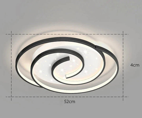 Nordic Simple Modern Atmosphere Light Luxury Living Room Bedroom Ceiling Lamp Black / D Tri - Color