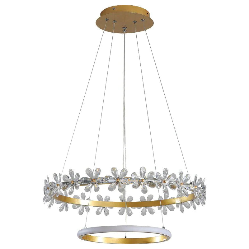 Nordic Style Crown Crystal Flower Pendant Light Pendant