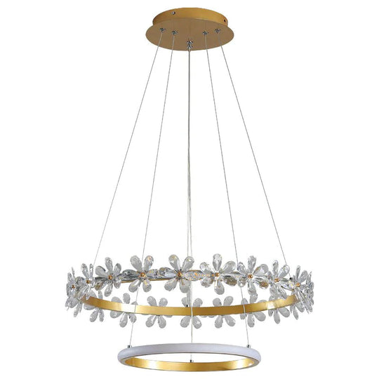 Nordic Style Crown Crystal Flower Pendant Light Pendant