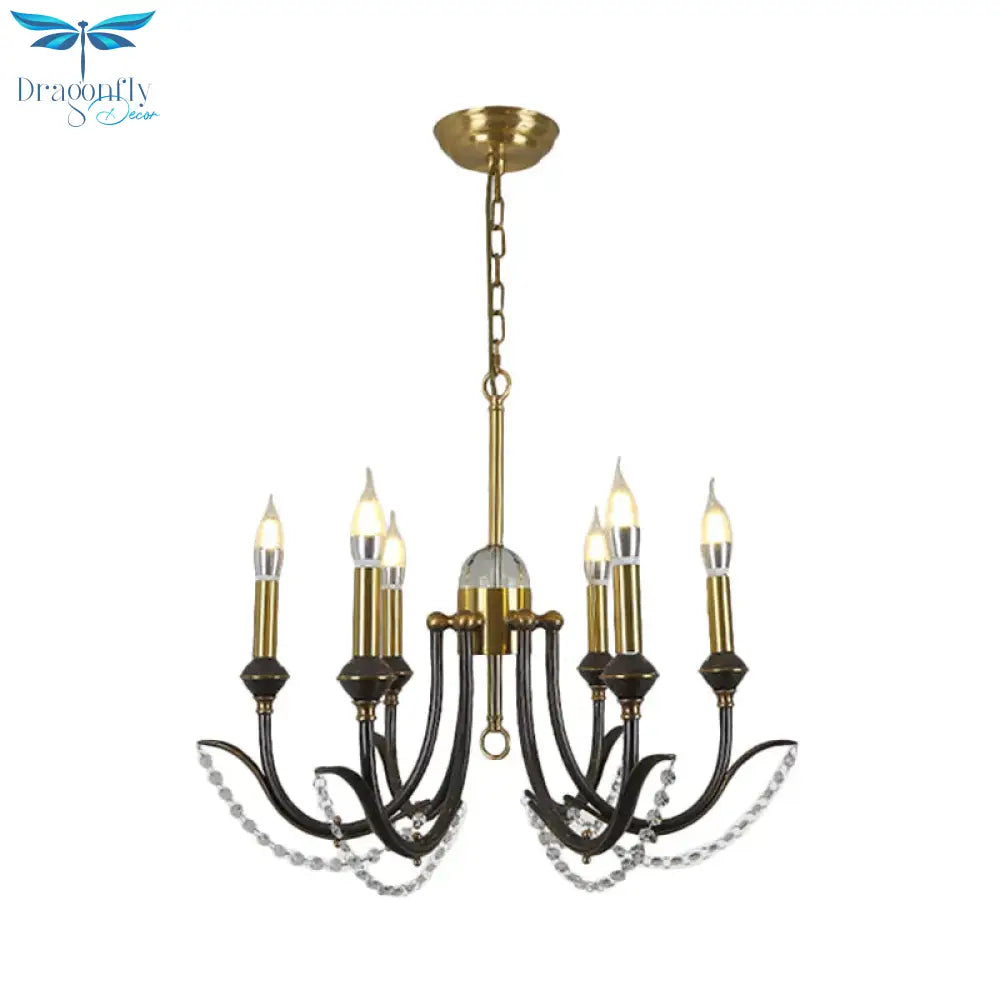 Open Bulb Suspension Lighting Traditional Metal 6/8 Lights Gold Finish Chandelier Pendant Light