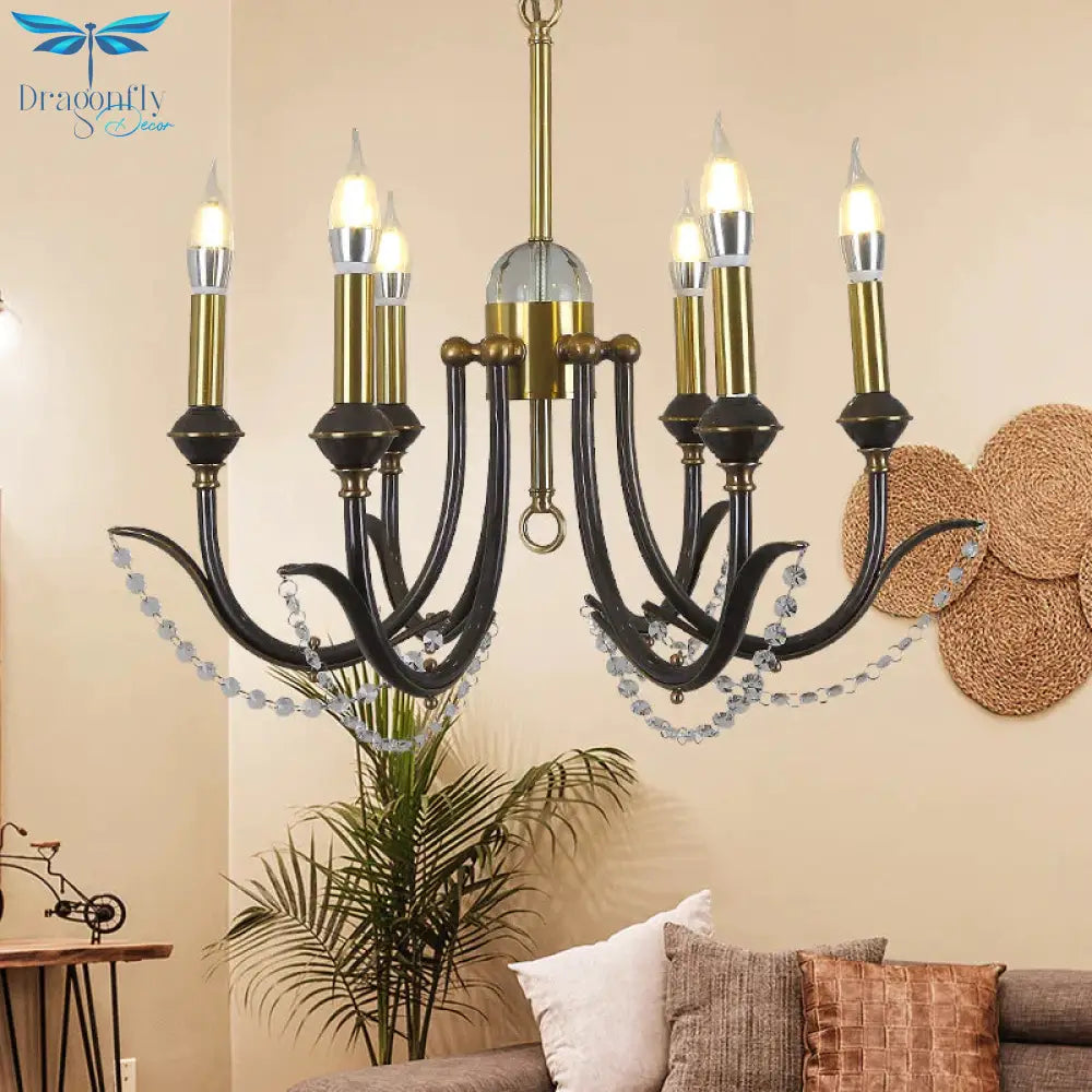 Open Bulb Suspension Lighting Traditional Metal 6/8 Lights Gold Finish Chandelier Pendant Light