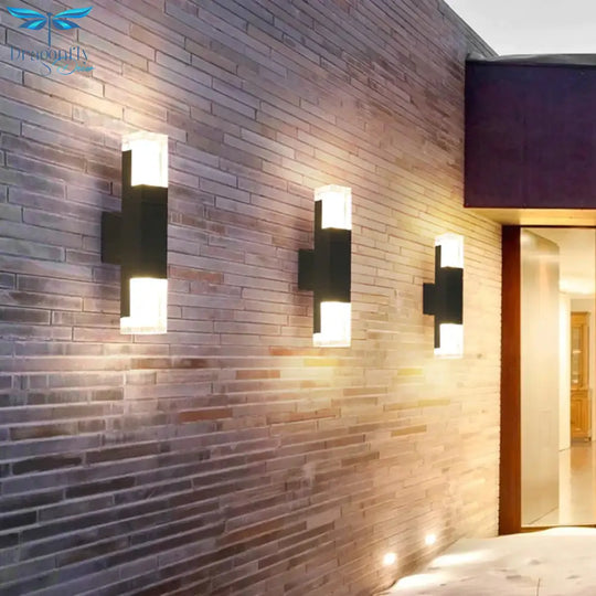 Outdoor Motion Sensor Led Wall Lamp Waterproof Garden Porch Sconces Villa Hotel Courtyard Aisle