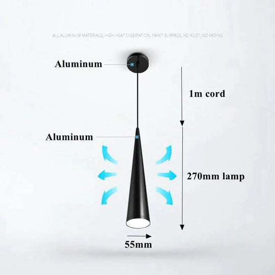 Pendant Lights Modern Kitchen Lamp Dining Living Room Cone Shape Lamps Aluminum Cylinder Tube Spot