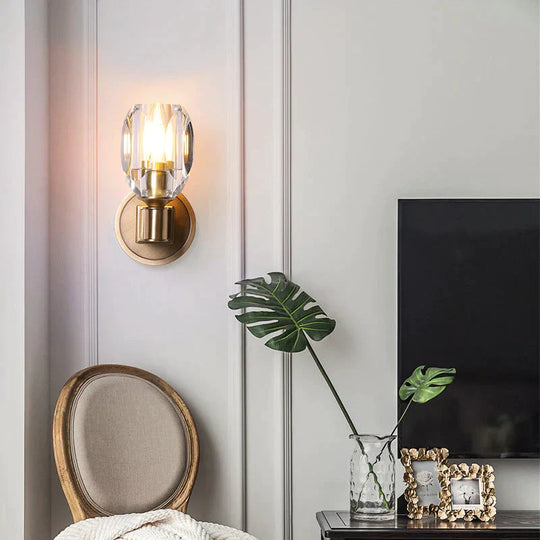 Post - Modern Light Luxury Crystal Copper Wall Lamp Lamps