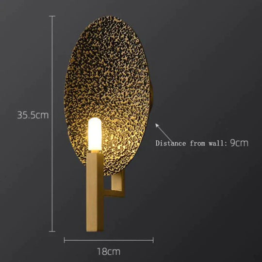 Post - Modern Luxury Copper Wall Lamp Simple Creative Retro Personality Living Room Bedroom Study