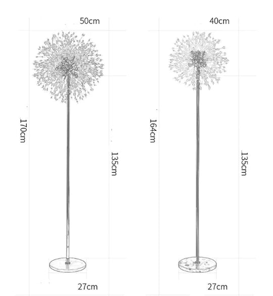 Post - Modern Luxury Wind Floor Lamp Living Room Bedroom Study Vertical Table Dandelion Lamps