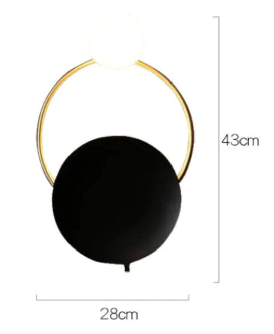 Post - Modern Personality Circle Copper Wall Lamp Creative Living Room Bedroom Hallway Hallroom