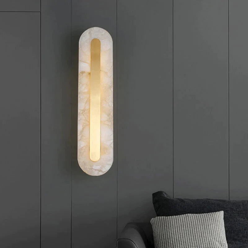 Postmodern Luxury Copper Marble Wall Lamp In Gold Shade For Living Room Restaurant Bedroom Indoor