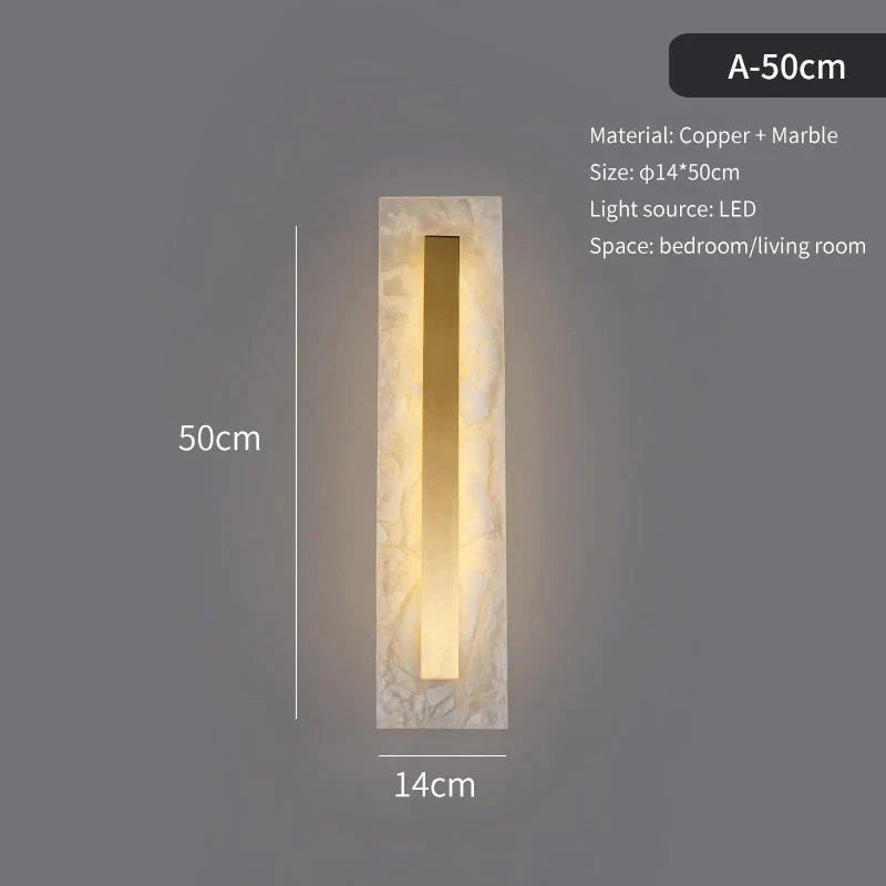 Postmodern Luxury Copper Marble Wall Lamp In Gold Shade For Living Room Restaurant Bedroom Indoor A